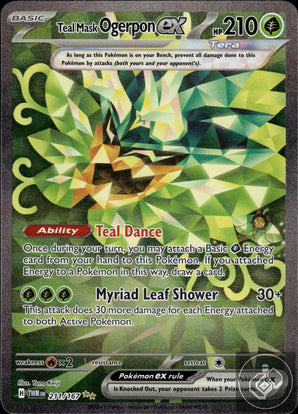 Teal Mask Ogerpon ex 211/167 Twilight Masquerade Pokemon Holo