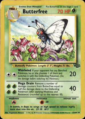 Butterfree 33/64 Uncommon Jungle Pokemon Unlimited