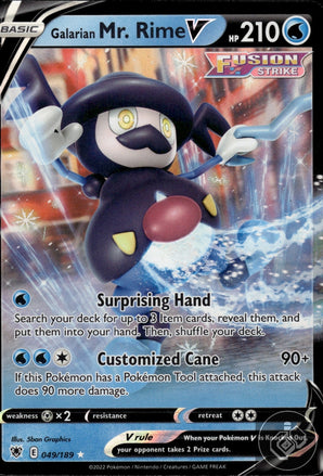 Galarian Mr. Rime V 049/189 Holo V Rare Astral Radiance Pokemon