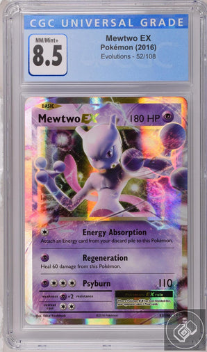 Mewtwo EX 52/108 Holo Evolutions Pokemon CGC 8.5 Nm/mint+