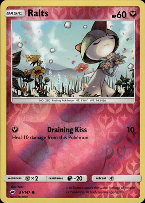 Ralts 91/147 Common Burning Shadows Pokemon