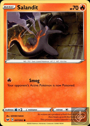 Salandit 027/202 Common Sword & Shield Pokemon
