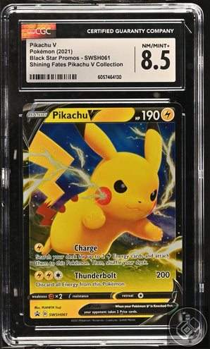 Pikachu V SWSH061 Shining Fates Collection Pokemon CGC 8.5 Nm/mint+