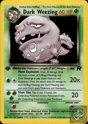Dark Weezing 14/82 Holo Rare Team Rocket Pokemon 1st Edition Holo