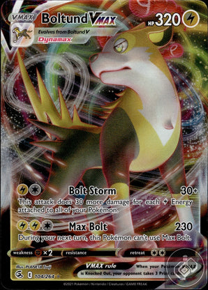 Boltund VMAX 104/264 Holo VMAX Rare Fusion Strike Pokemon
