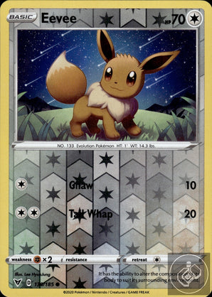Eevee 130/185 Common Vivid Voltage Pokemon Reverse Holo