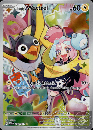 Iono's Wattrel 231/217 Illustration Rare Ascended Heroes Pokemon