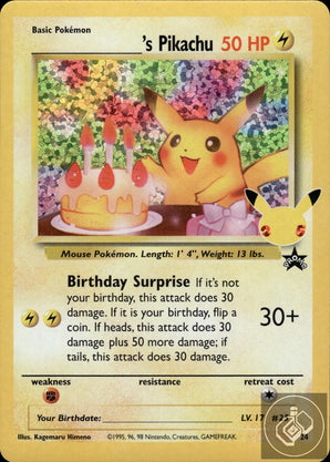 _____'s Pikachu 24 Classic Collection Celebrations: Classic Collection Pokemon