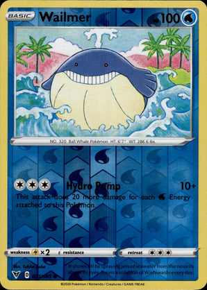 Wailmer 031/185 Common Vivid Voltage Pokemon Reverse Holo