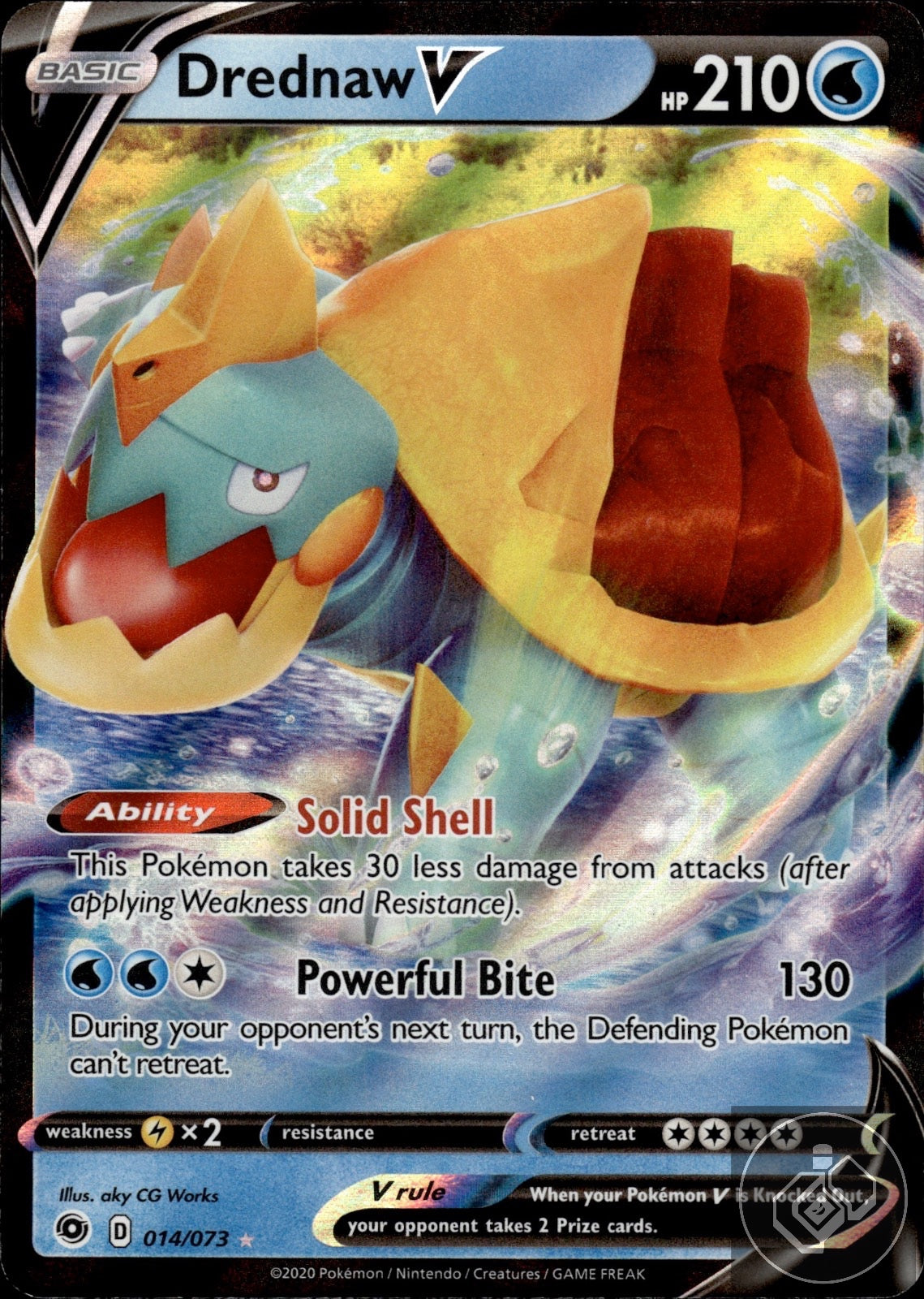 Drednaw V 014/073 Holo V Rare Champion's Path Pokemon
