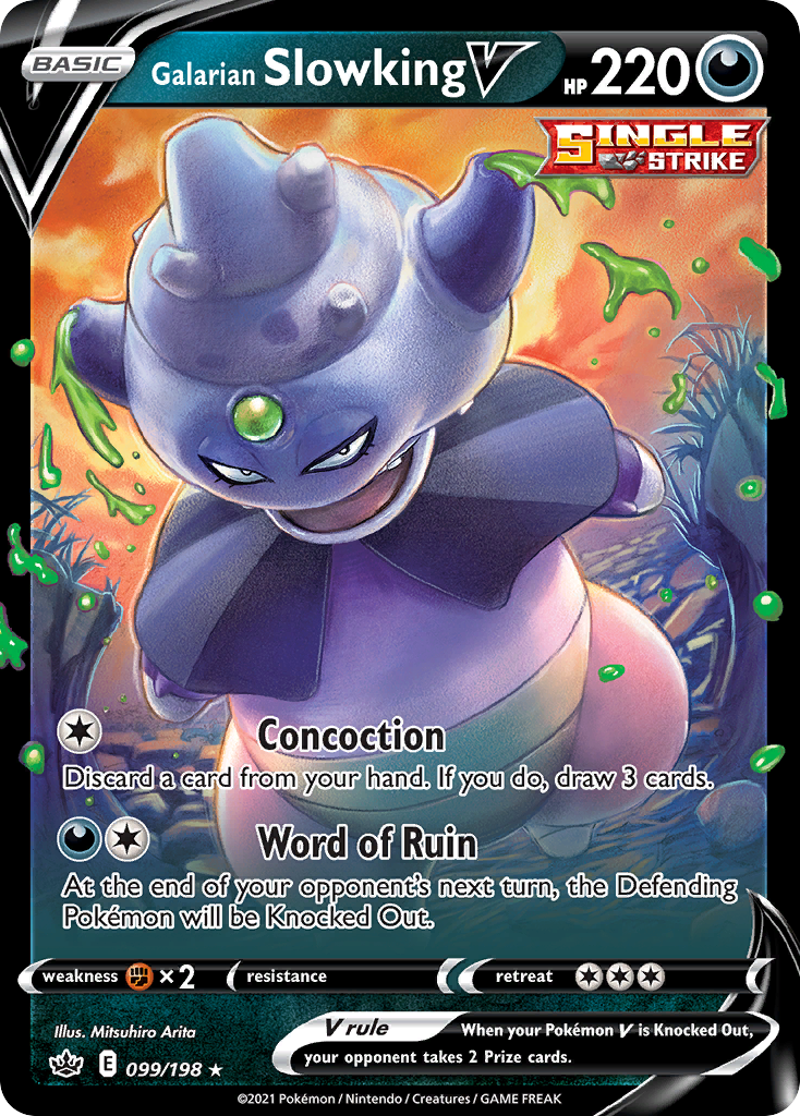 Galarian Slowking V 099/198 Holo V Rare Chilling Reign Pokemon