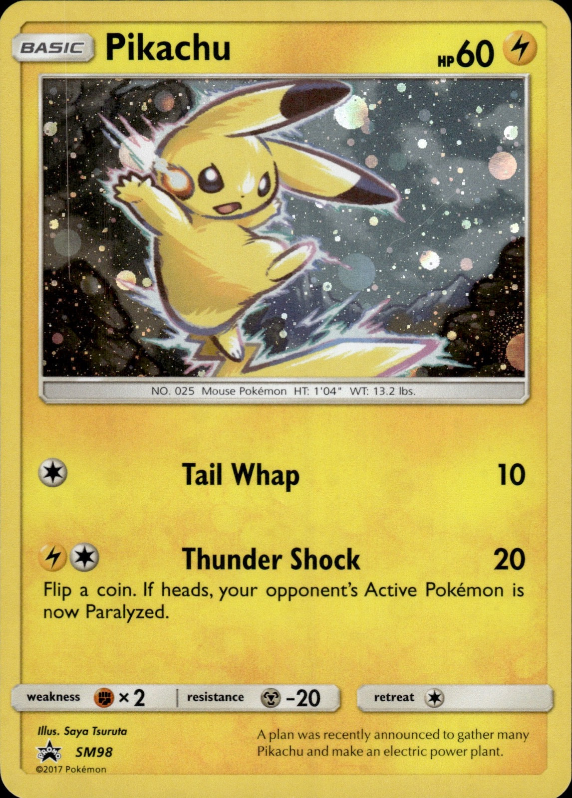 Pikachu - SM98 Holo Promo Sun & Moon Promo Pokemon Holo