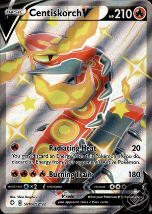 Centiskorch V SV108/SV122 Holo V Rare Shining Fates Shiny Vault Pokemon