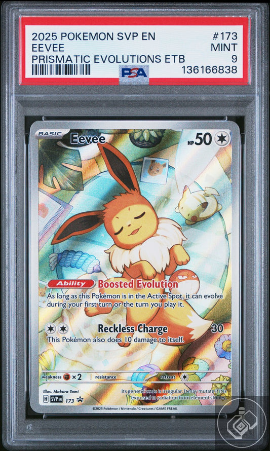 Eevee 173/131 Prismatic Evolutions Elite Trainer Box Pokemon PSA 9
