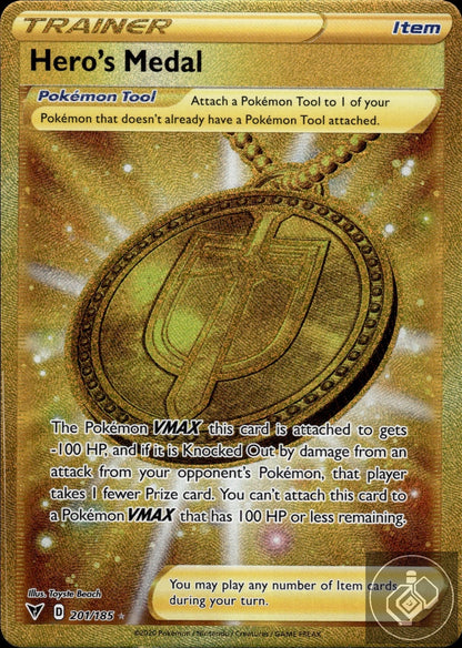 Hero's Medal 201/185 Secret Rare Vivid Voltage Pokemon
