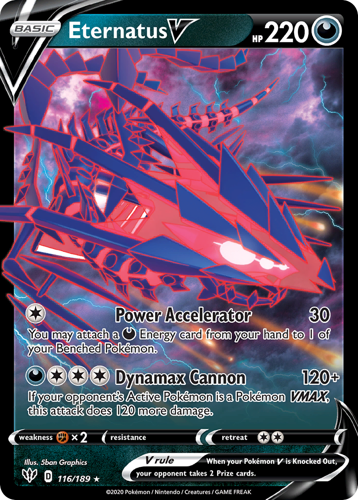 Eternatus V 116/189 Holo V Rare Darkness Ablaze Pokemon
