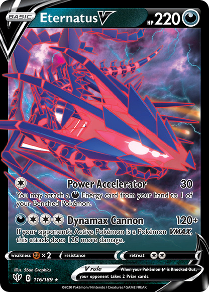 Eternatus V 116/189 Holo V Rare Darkness Ablaze Pokemon