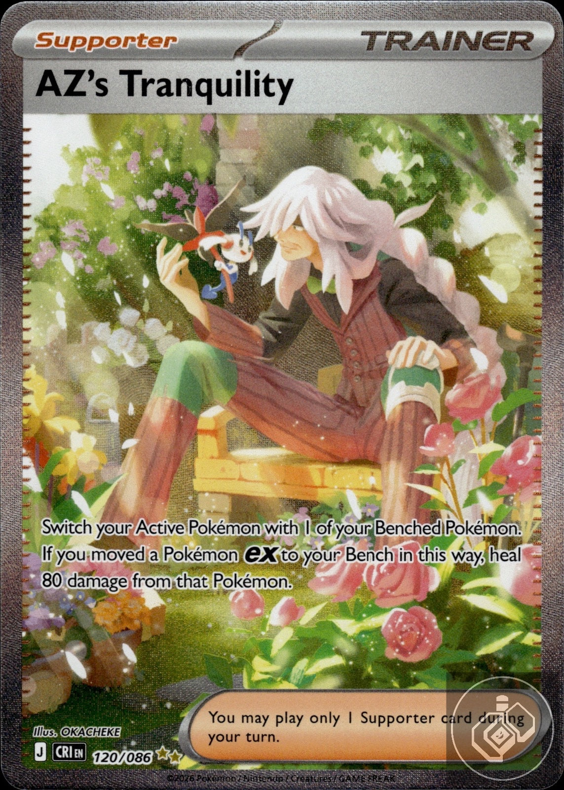 AZ's Tranquility 120/086 Holo Special Illustration Rare Chaos Rising Pokemon
