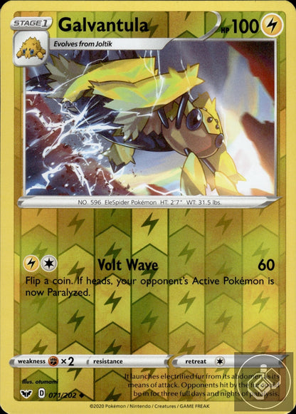 Galvantula 071/202 Uncommon Sword & Shield Pokemon Reverse Holo