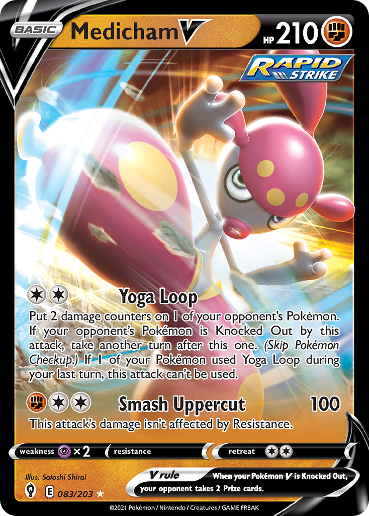Medicham V 083/203 Holo V Rare Evolving Skies Pokemon