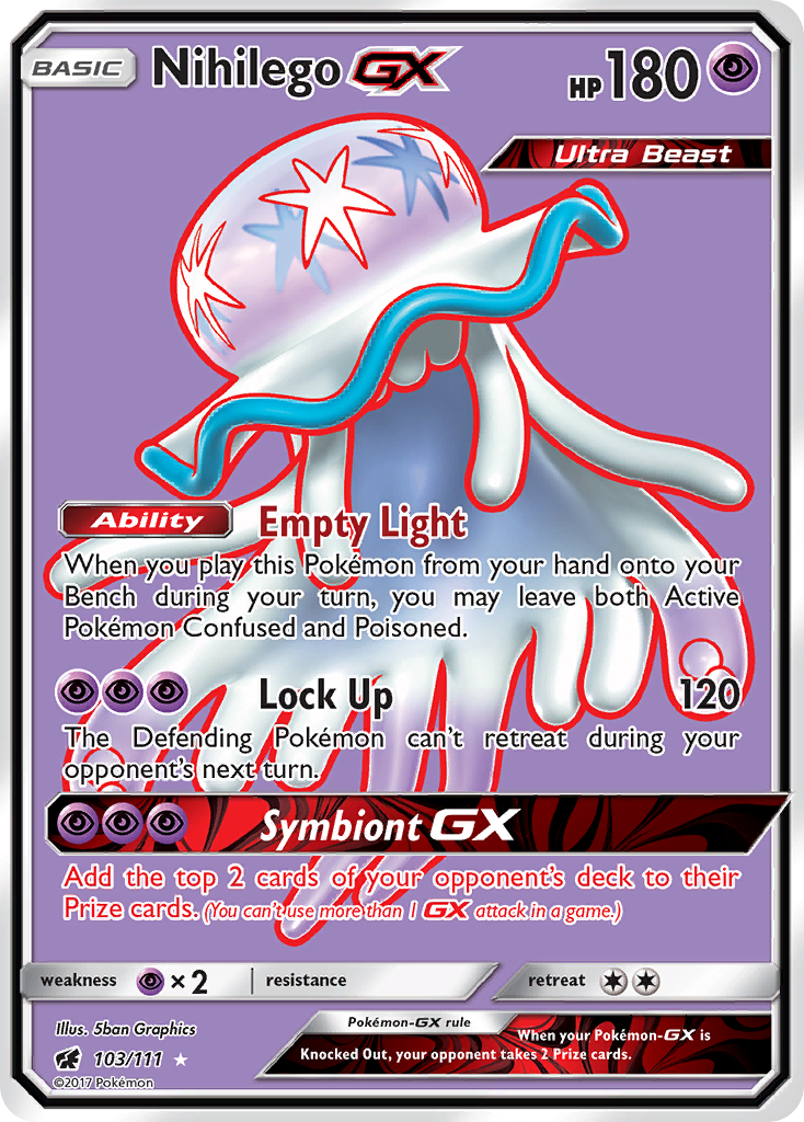 Nihilego GX 103/111 Ultra Rare Crimson Invasion Pokemon