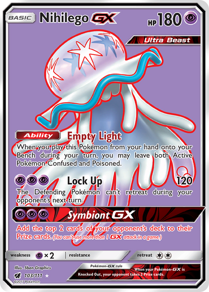 Nihilego GX 103/111 Ultra Rare Crimson Invasion Pokemon