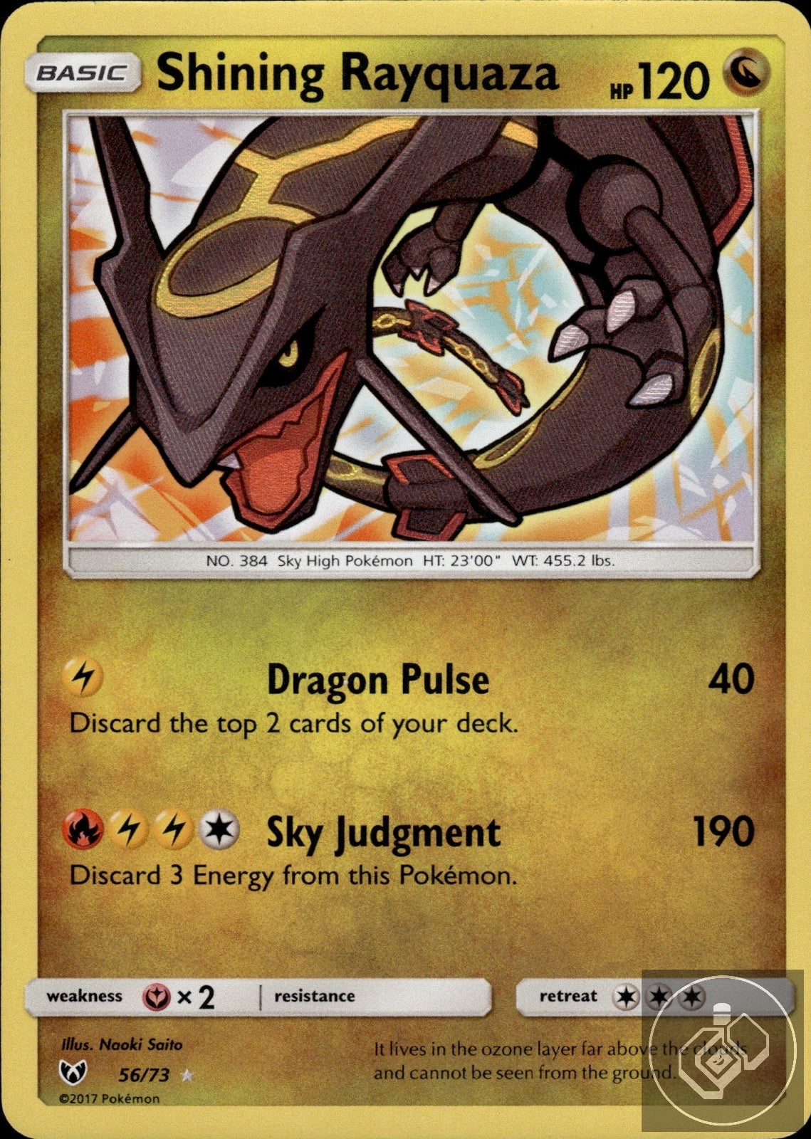 Shining Rayquaza 56/73 Rare Shining Shining Legends Pokemon