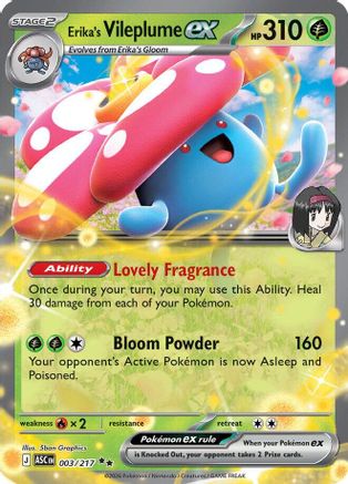 Erika's Vileplume ex 003/217 Double Rare Ascended Heroes Pokemon