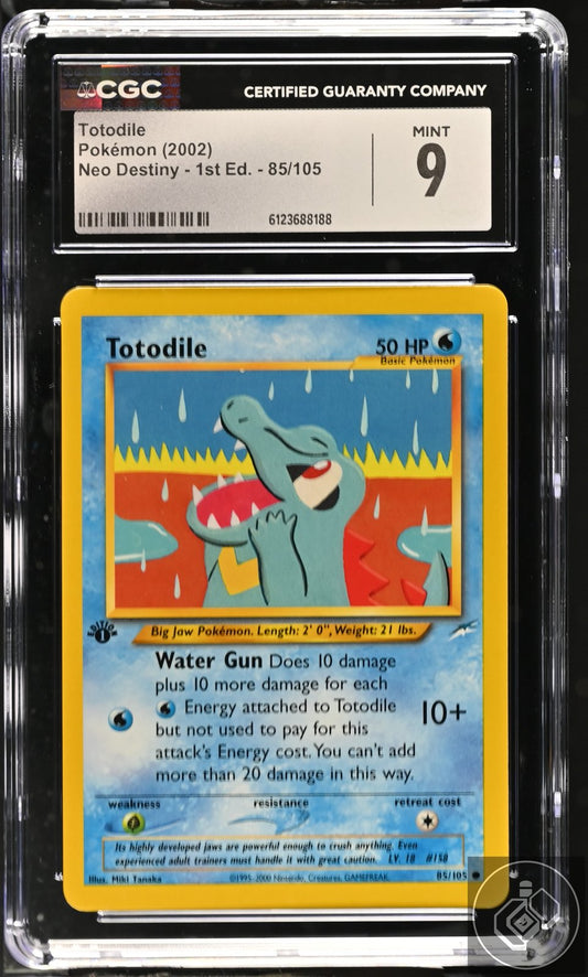 Totodile 85/105 Neo Destiny - 1st Ed. Pokemon CGC 9 Mint
