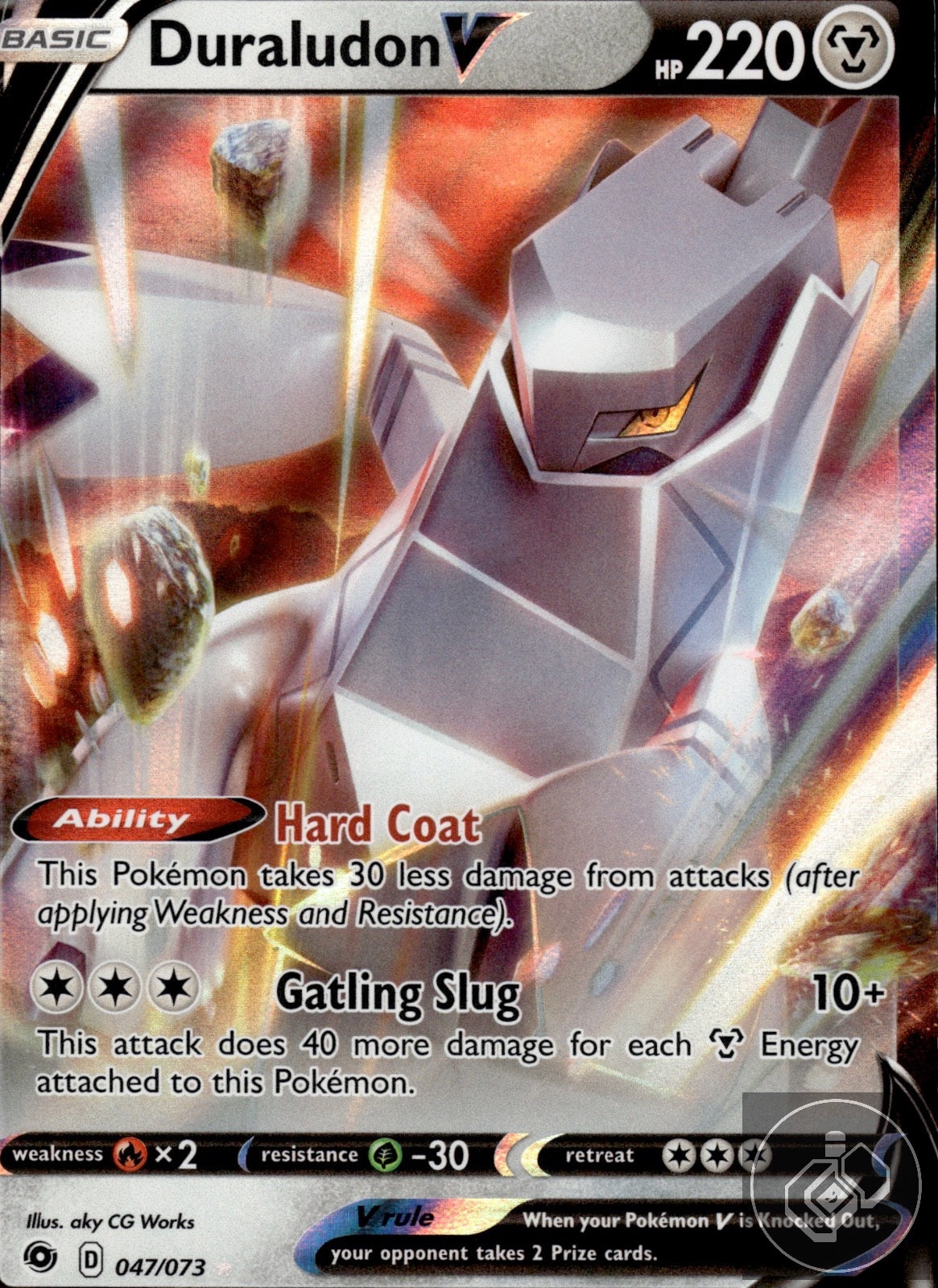 Duraludon V 047/073 Holo V Rare Champion's Path Pokemon