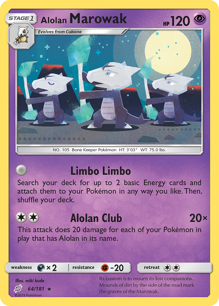 Alolan Marowak 64/181 Rare Team Up Pokemon