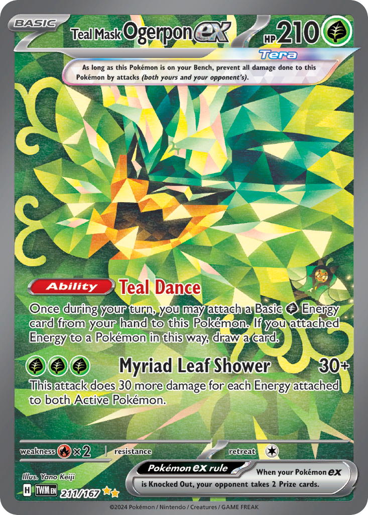 Teal Mask Ogerpon ex 211/167 Twilight Masquerade Pokemon Holo