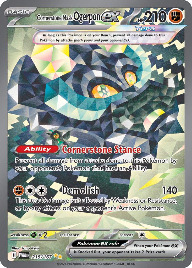 Cornerstone Mask Ogerpon ex 215/167 Twilight Masquerade Pokemon
