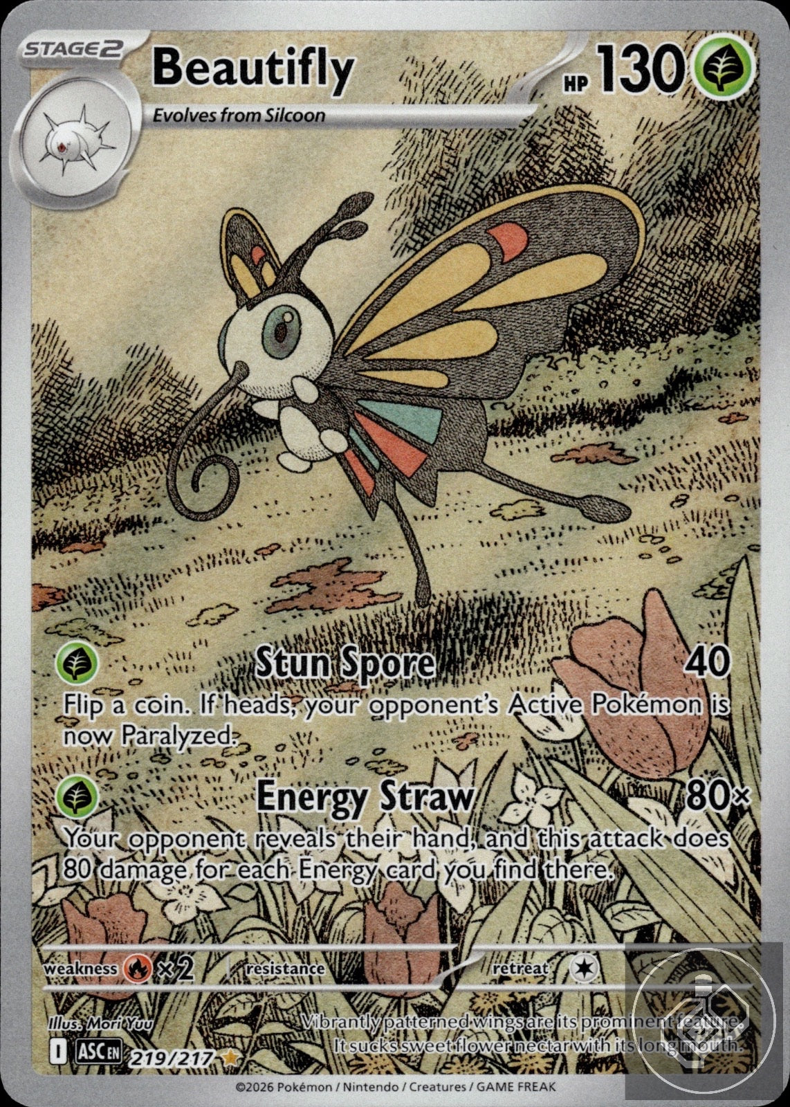 Beautifly 219/217 Illustration Rare Ascended Heroes Pokemon