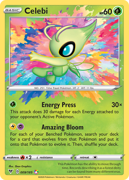 Celebi 009/185 Amazing Rare Vivid Voltage Pokemon