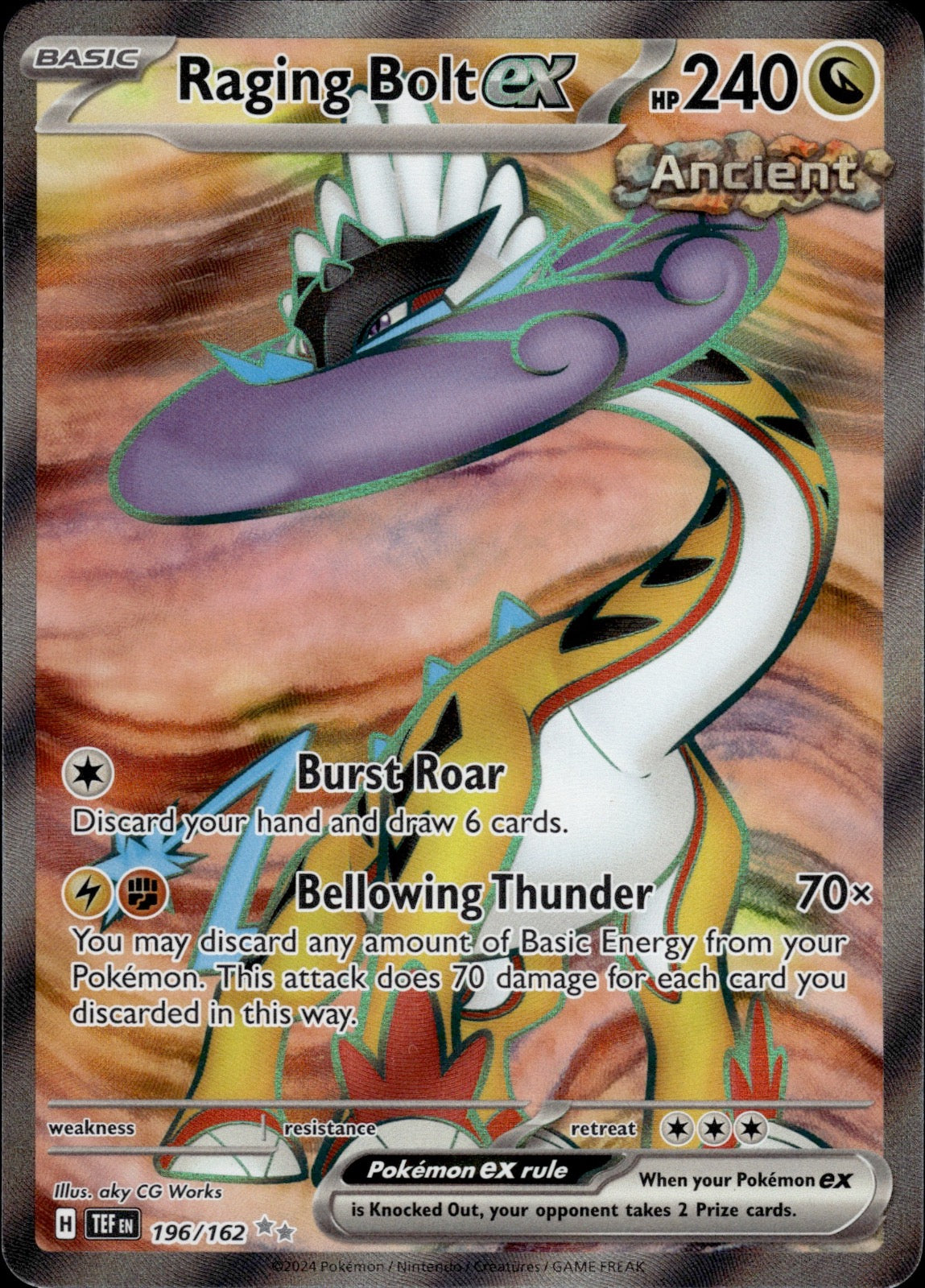 Raging Bolt ex 196/162 Ultra Rare Temporal Forces Pokemon