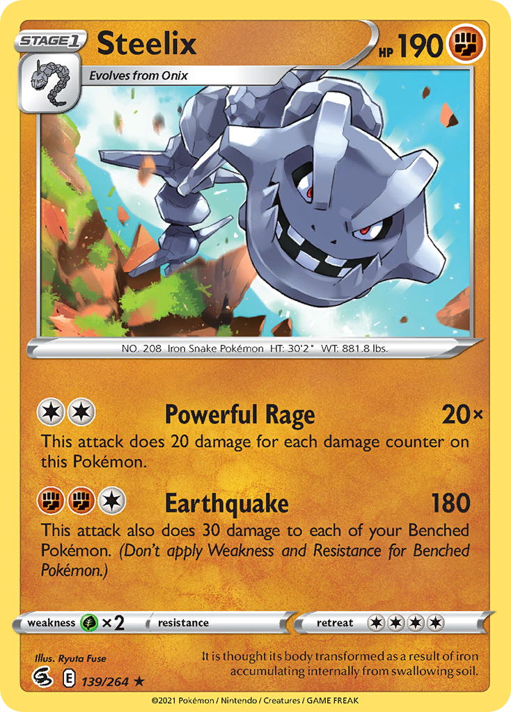 Steelix 139/264 Holo Rare Fusion Strike Pokemon Holo