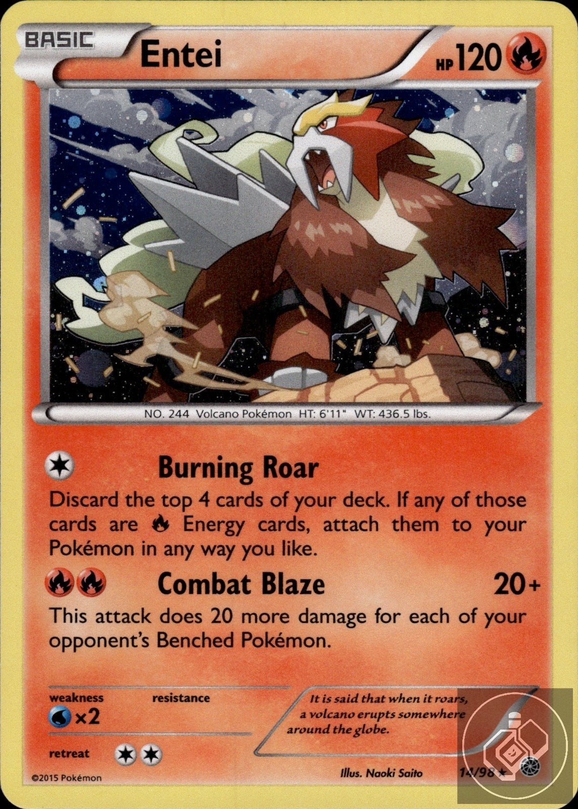 Entei (Cosmos Holo) 014/098 Holo Promo Blister Exclusives Pokemon