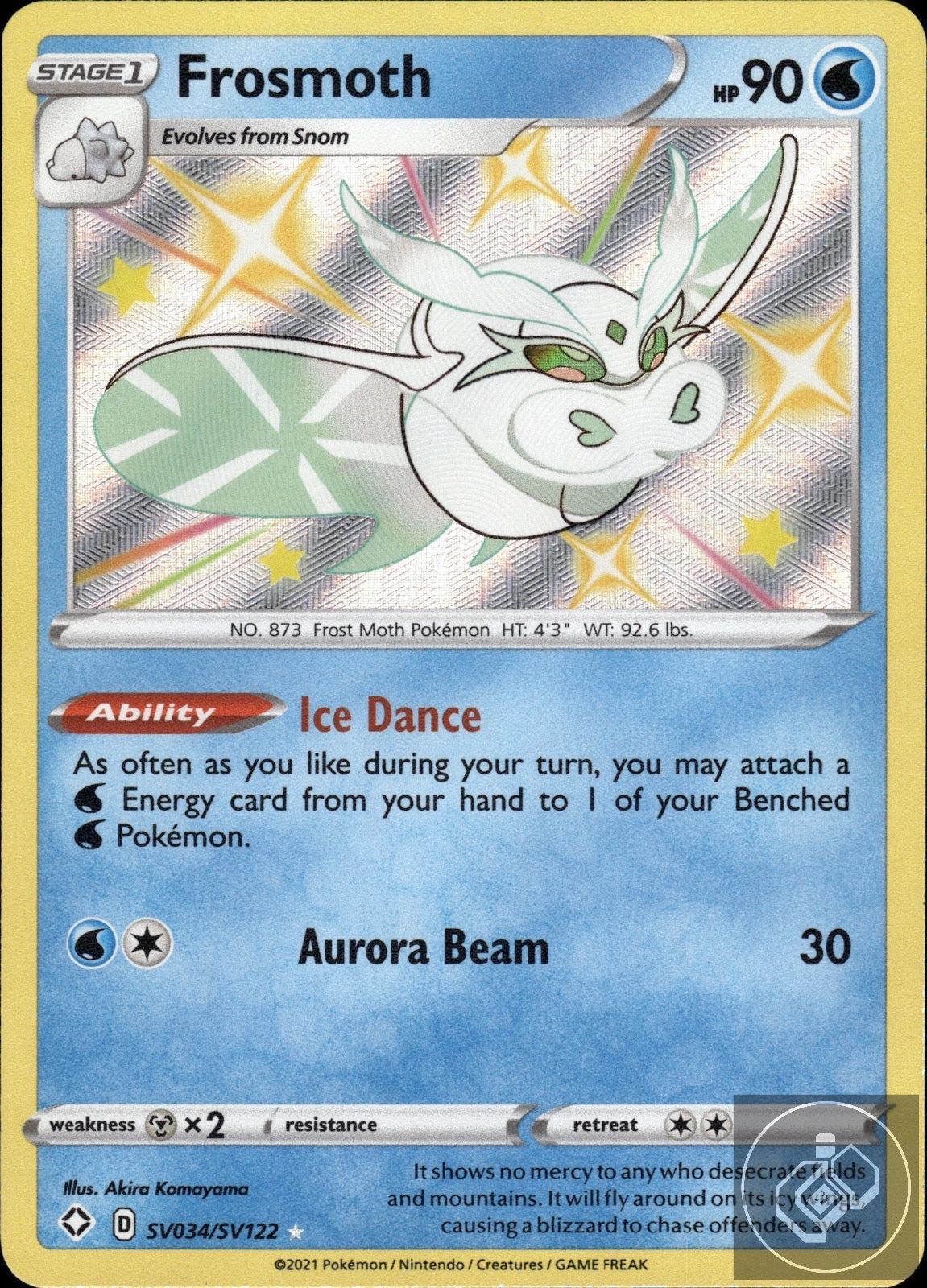 Frosmoth SV034/SV122 Shiny Rare Shining Fates Shiny Vault Pokemon