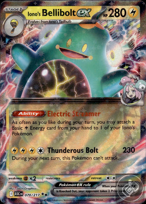 Iono's Bellibolt ex 070/217 Double Rare Ascended Heroes Pokemon