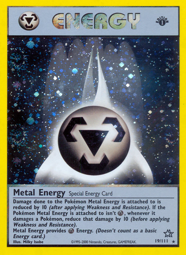 Metal Energy 19/111 Holo Rare Neo Genesis Pokemon Unlimited Holo