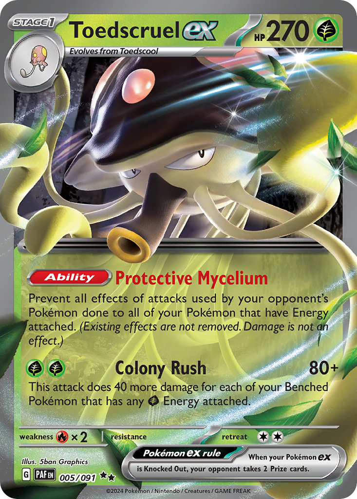 Toedscruel ex 005/091 Double Rare Paldean Fates Pokemon