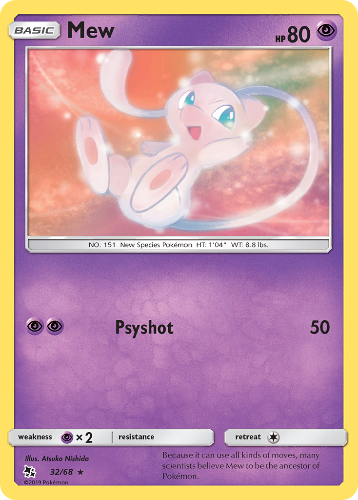 Mew 32/68 Rare Hidden Fates Pokemon