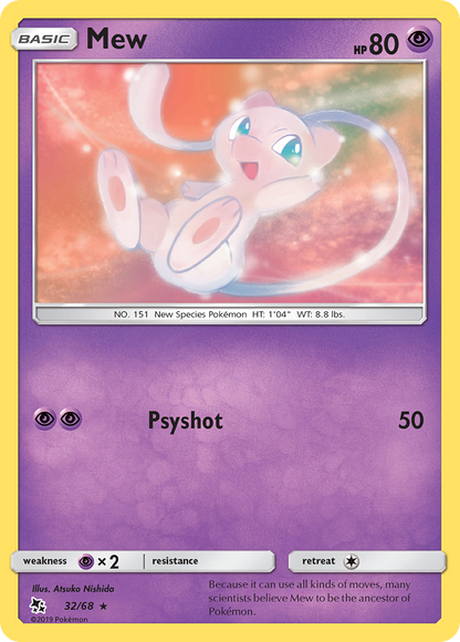 Mew 32/68 Rare Hidden Fates Pokemon