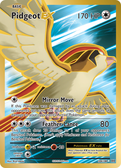 Pidgeot EX 104/108 Ultra Rare Evolutions Pokemon