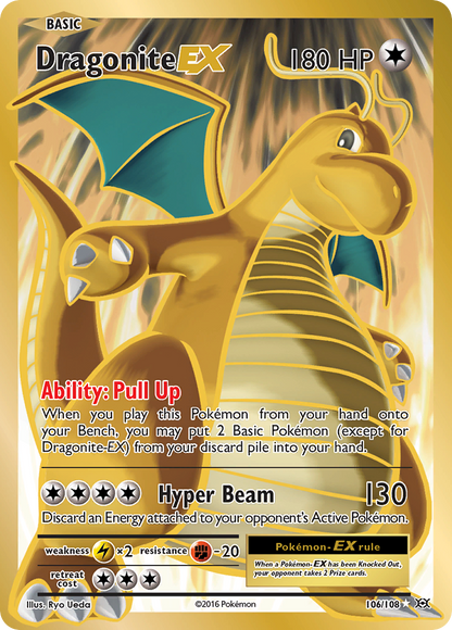 Dragonite EX 106/108 Ultra Rare Evolutions Pokemon