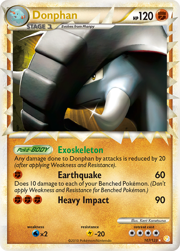 Donphan 107/123 Prime Rare HeartGold & SoulSilver Pokemon