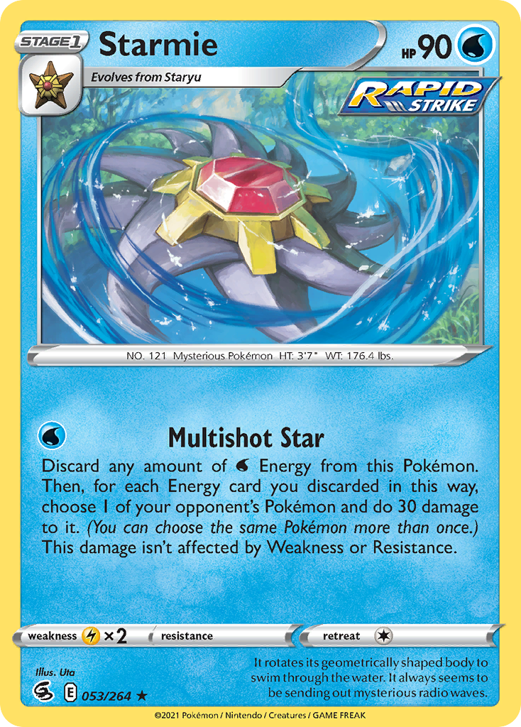 Starmie 053/264 Holo Rare Fusion Strike Pokemon Holo