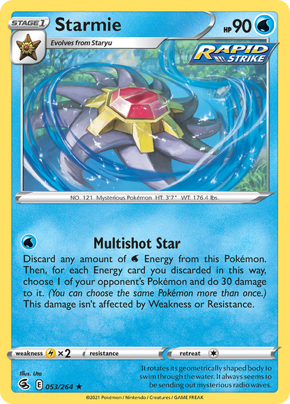 Starmie 053/264 Holo Rare Fusion Strike Pokemon Holo