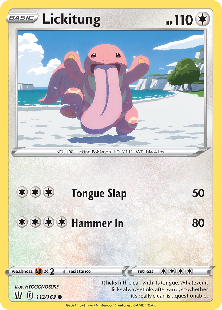 Lickitung 113/163 Common Battle Styles Pokemon Reverse Holo